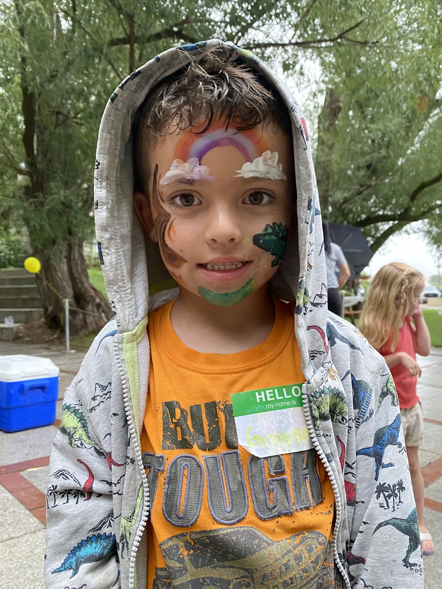 A child with face paint